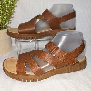 WOMENS EUROSOFT BY SOFTT CEEJAY SANDALS BROWN SIZE 9 EUC